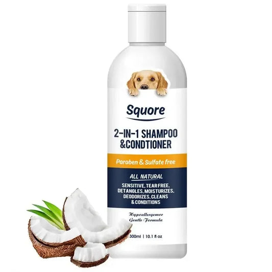 2-in-1 puppy shampoo and conditioner, gentle formula for cleaning and softening your puppy's coat, ideal for young dogs