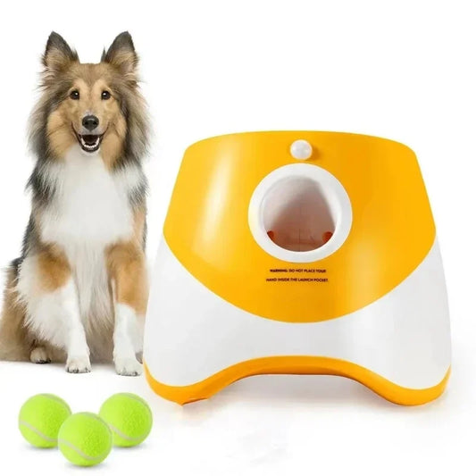 Automatic tennis ball launcher keeps your dog happy and engaged, perfect for playtime even when you’re not around