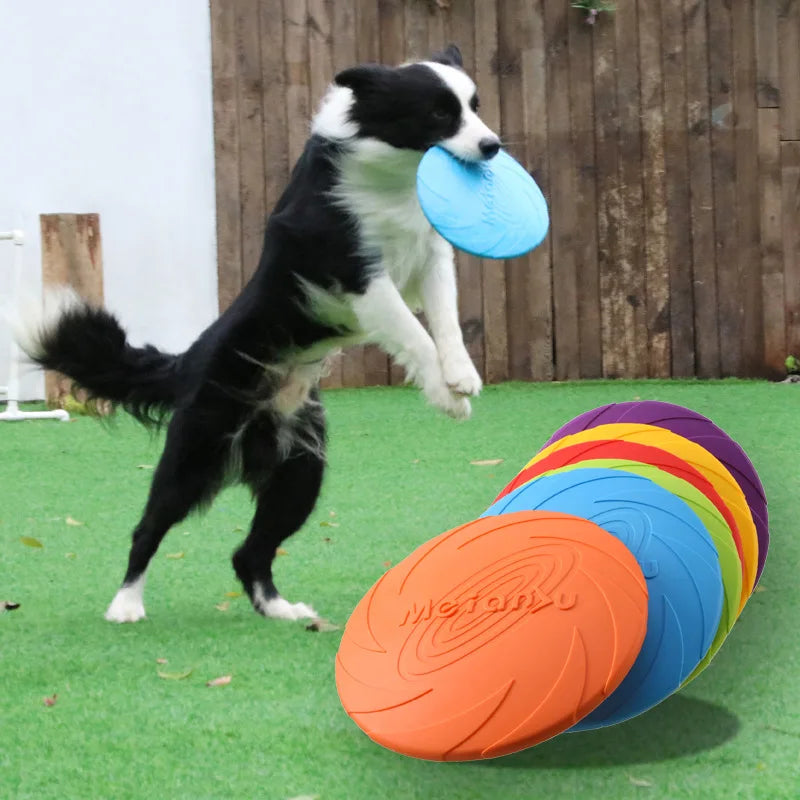 Bite-resistant flying disc toy for dogs, designed for durability and hours of fun, perfect for fetch and play