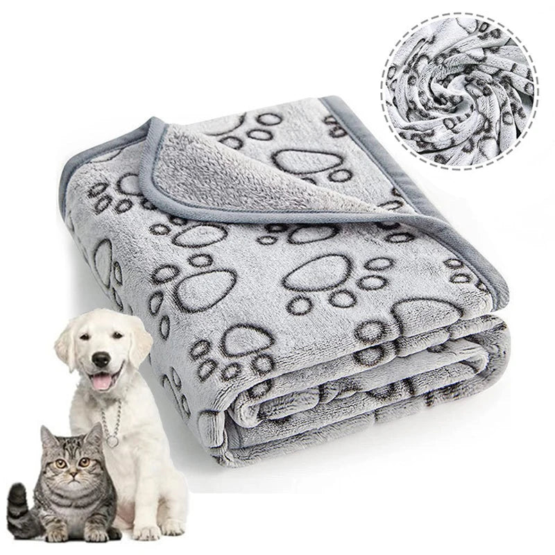 Folded Soft Grey Fluffy High-Quality Blanket