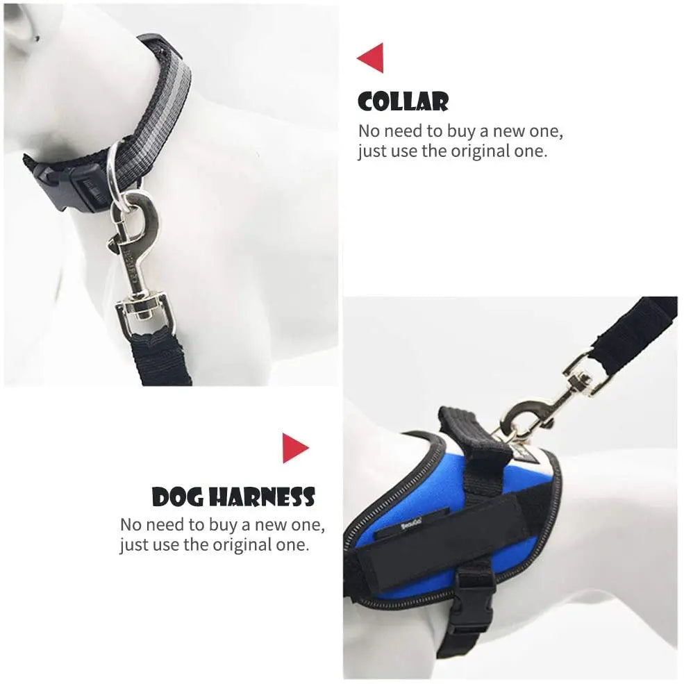 Adjustable Dog Car Seat Belt Safety Clip - Attach to Harness or Lead - Dog and Cat Studio