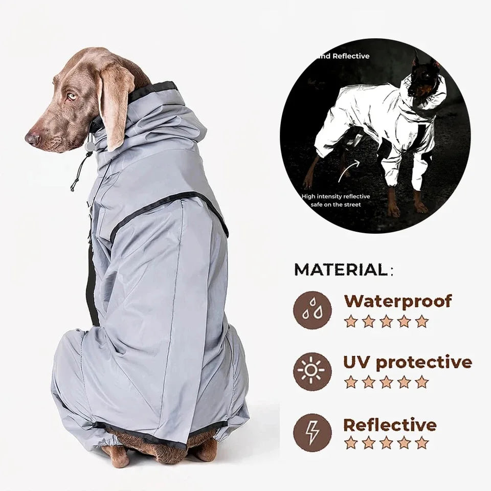 Reflective Pet Dog Jumpsuit Waterproof Raincoat Sunscreen Dog Outdoor Clothes Jacket - Dog and Cat Studio