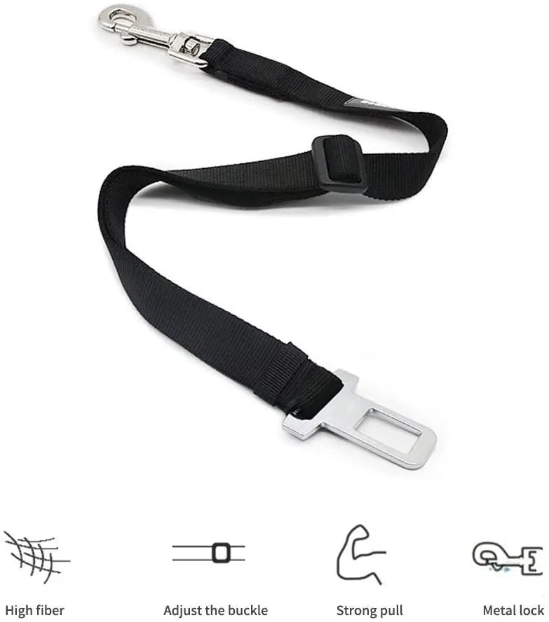 Adjustable Dog Car Seat Belt Safety Clip - Attach to Harness or Lead - Dog and Cat Studio