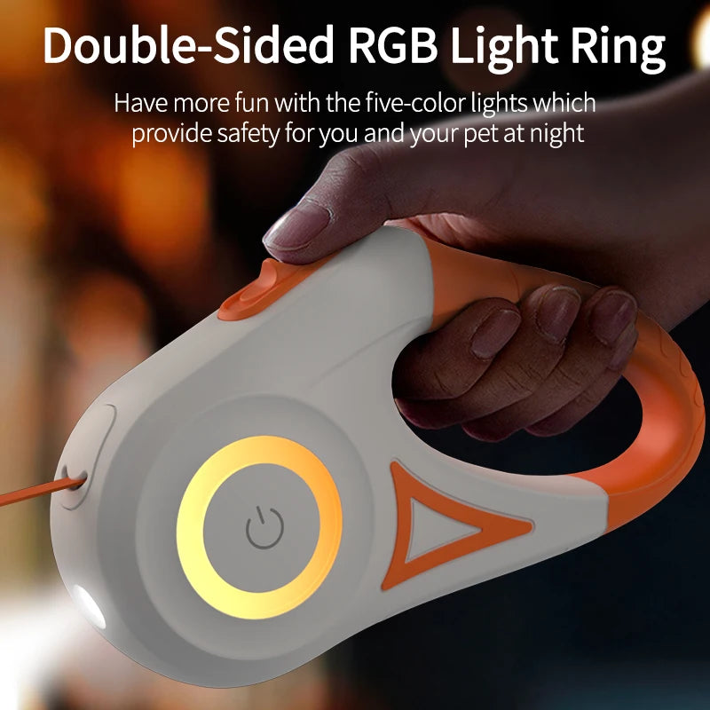 5M Retractable Dog Lead Automatic LED Light for safe Dog Walking in the Dark - Dog and Cat Studio